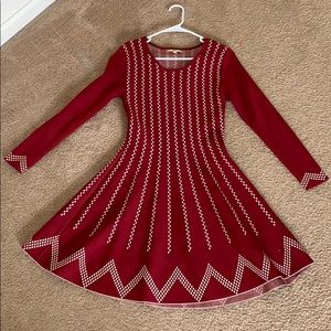 Gianni Bini Long Sleeve Fit & Flare Sweater Dress